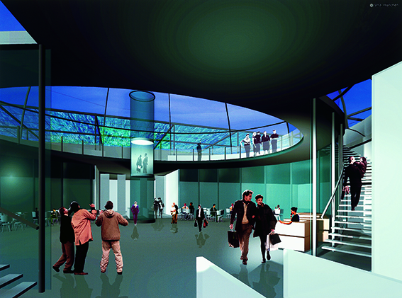 Innenansicht - Wettbewerb Entwurf Theater & Kino Zentrum